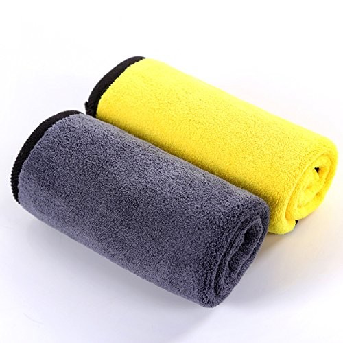 Ultrasoft, Large, Thick and Quick Drying Car 6pack,16 X 16inches Grey-yellow