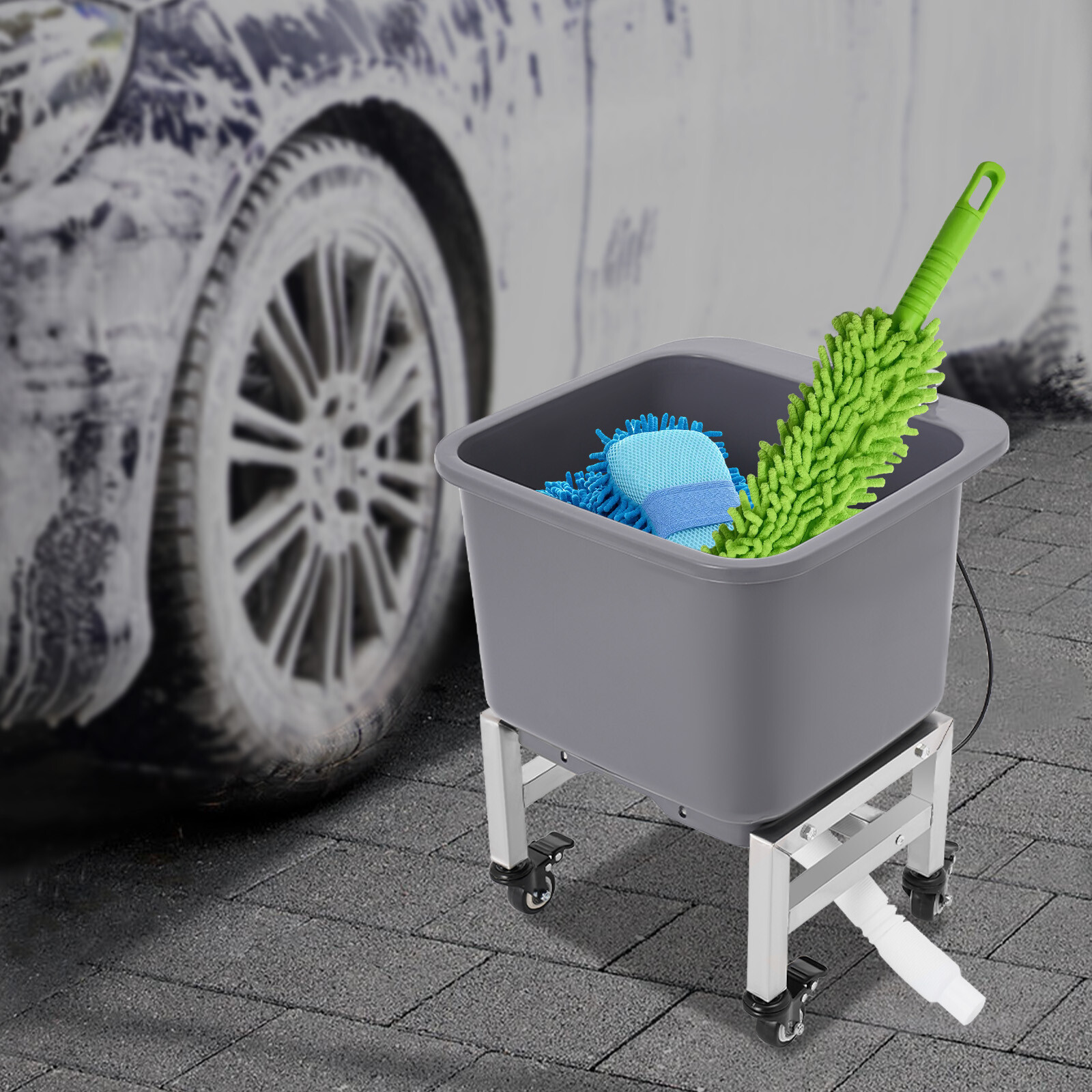 Portable Floor Freestanding Utility Mop Sink Large Capacity Mop Bucket 9.92lbs