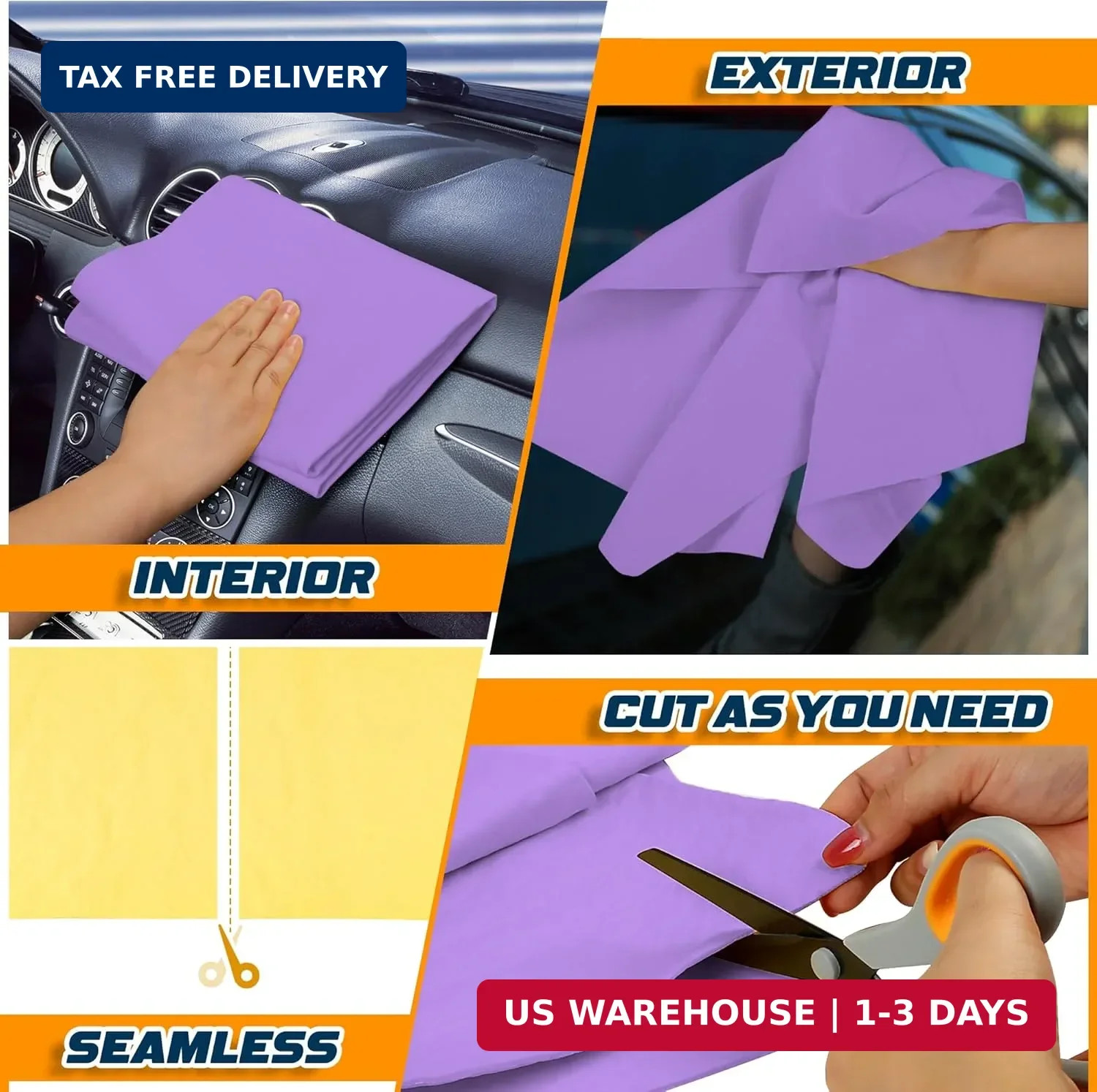Premium Shammy Towel for Car, Super Absorbent 2 Pack 26″”x17″” Car Drying Towel,