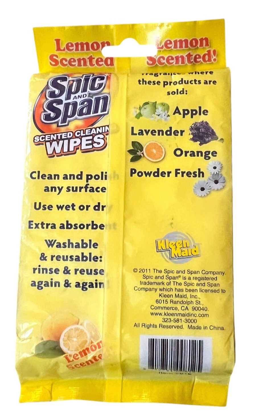 Spic and Span Lemon Scented Cleaning Wipes 6 Pack Discontinued Sealed