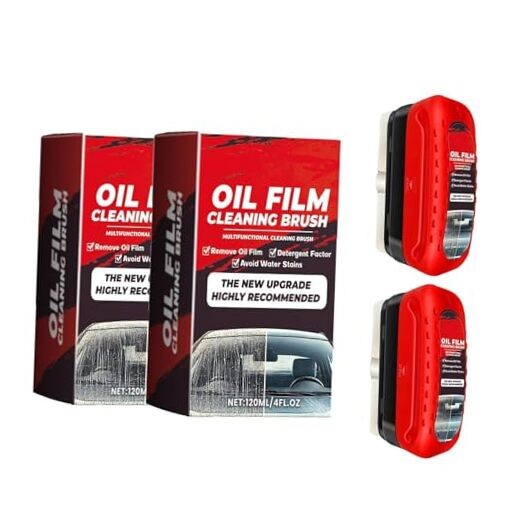 2Pack Automotive Oil Film Cleaning Brush – New Glass Coating for Windshield