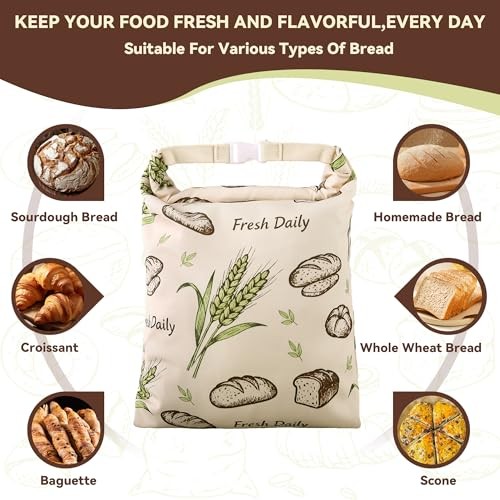 2 Pack Beeswax Bread Bags for Homemade Bread,17×13 In Sourdough Storage