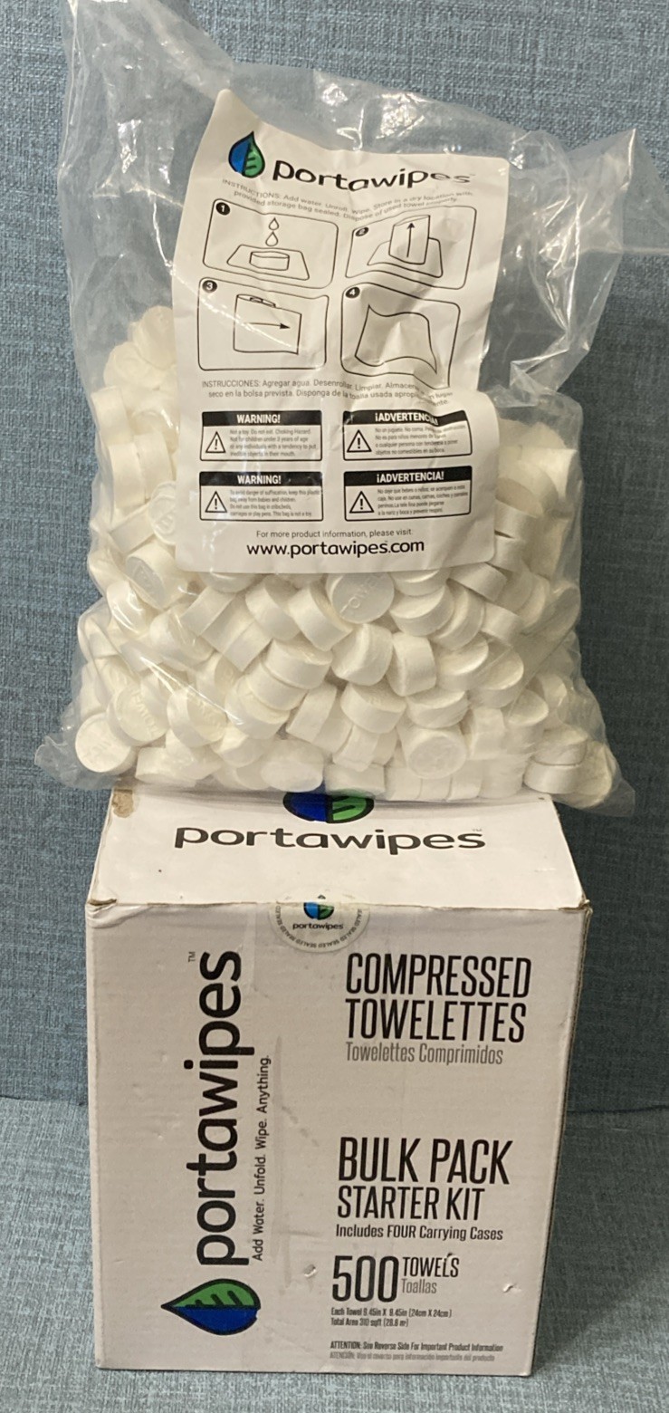 Portawipes Towelettes Bulk Pack 500 Towels Open Box No Carry Cases Included