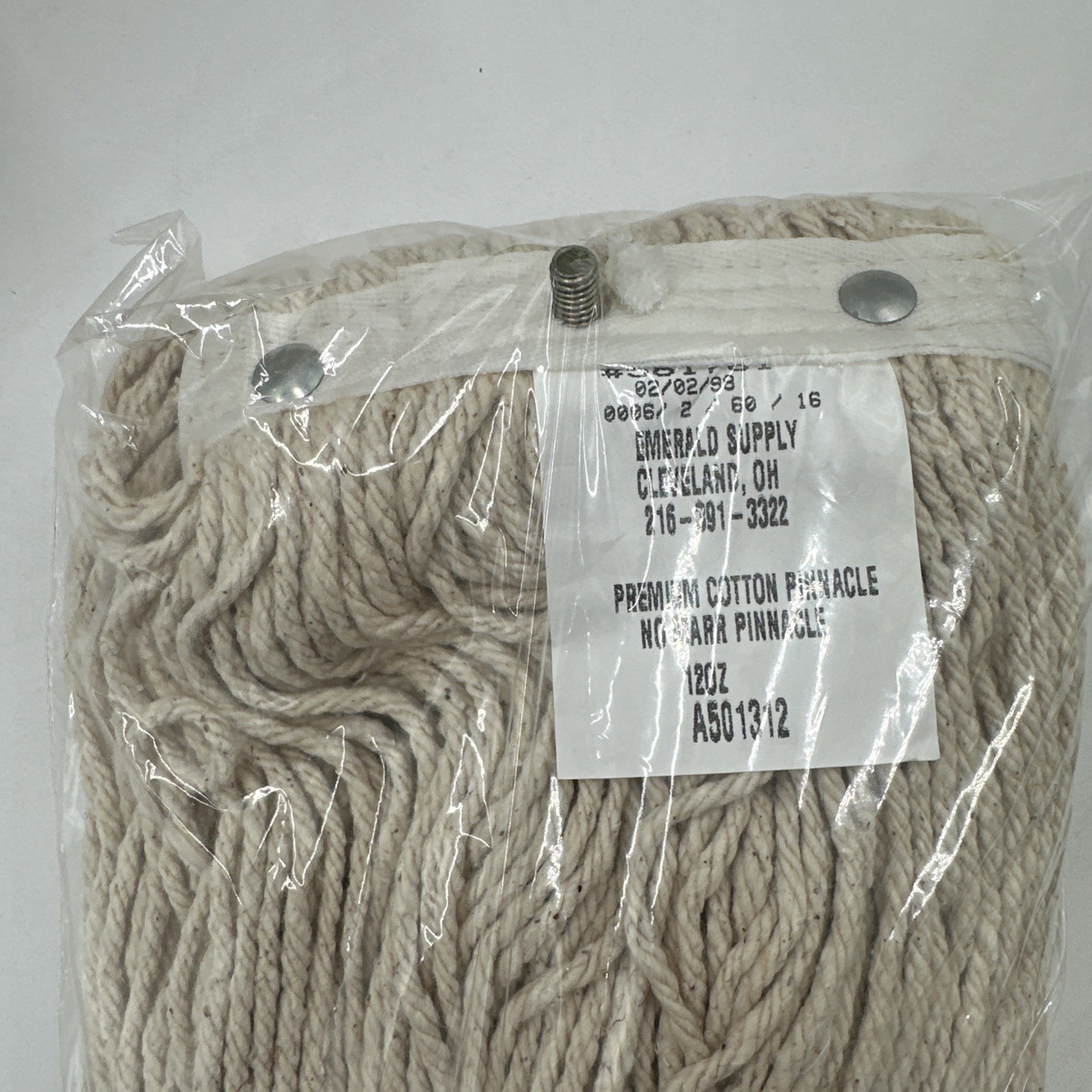 Case of 12 Premium Cotton Pinnacle 12oz Wet Mop Heads Commercial A501312 NOS