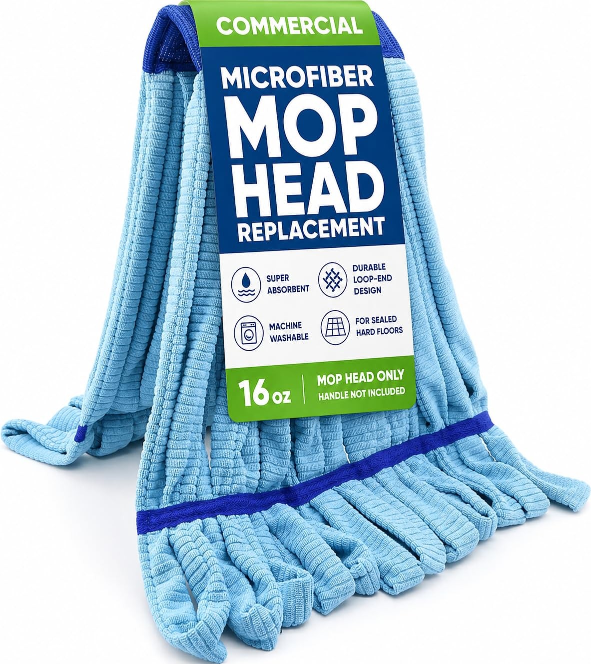 Microfiber Tube Mop Head16 Oz. 6 Inch Headband Loop End Commercial String Mop