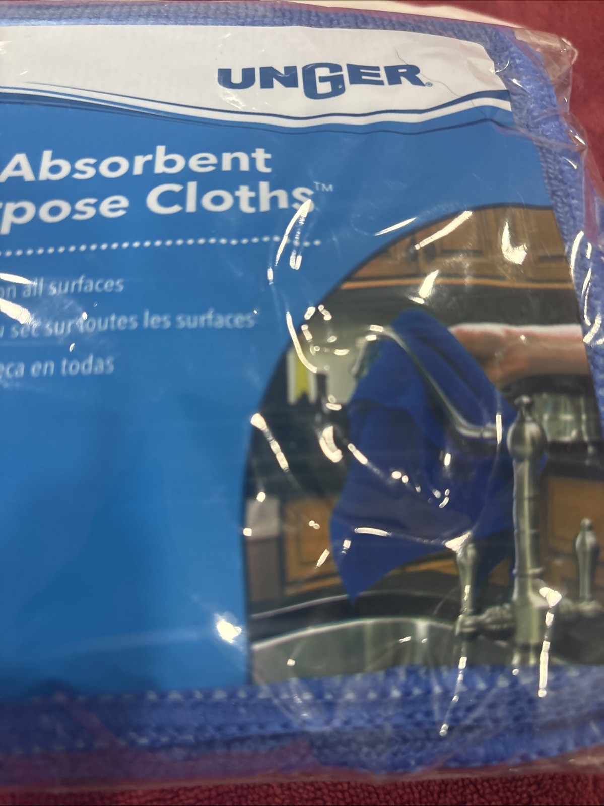 Unger All-Purpose Microfiber Cloths, 12″ x 12″ (4 Pack)
