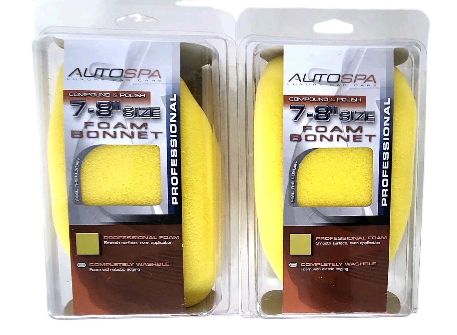 AutoSpa Luxury Car Care Professional Compound & Polish 7-8″ Foam Bonnet Lot of 2