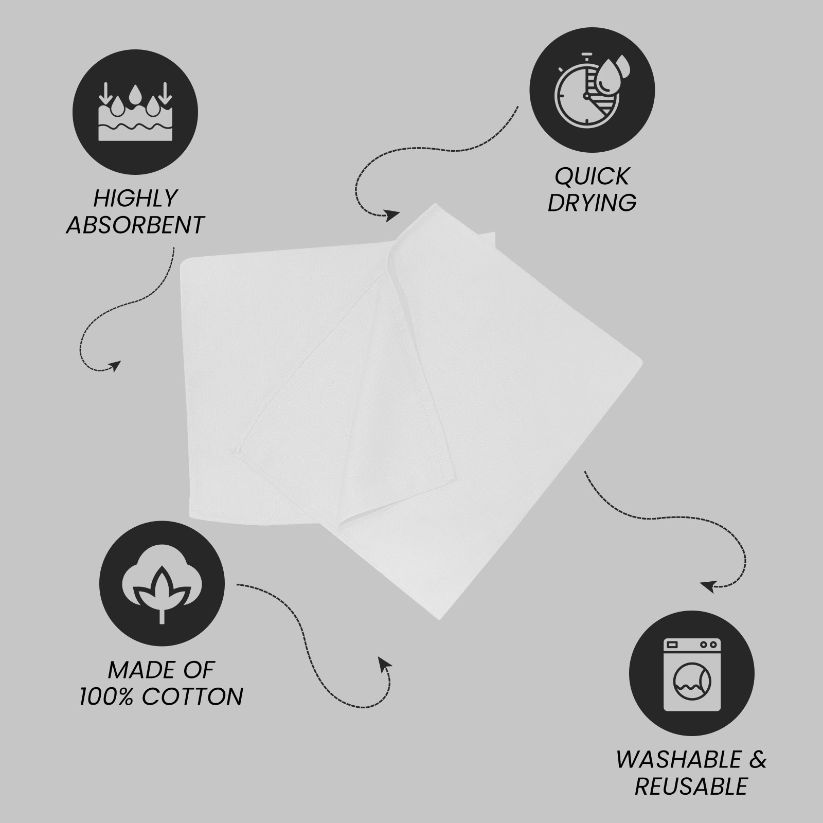 Premium White Huck Towels – 15 x 30 inch Multipurpose Cleaning Towels