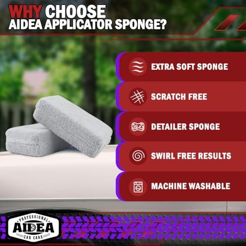 Microfiber Applicator Pad-8Pack, Car Wash Sponge, Premium Microfiber 8 PK Gray