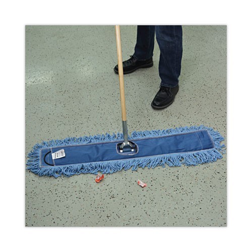 Boardwalk Dry Mopping Kit, 36 x 5 Blue Blended Synthetic Head, 60″ Wood/Metal