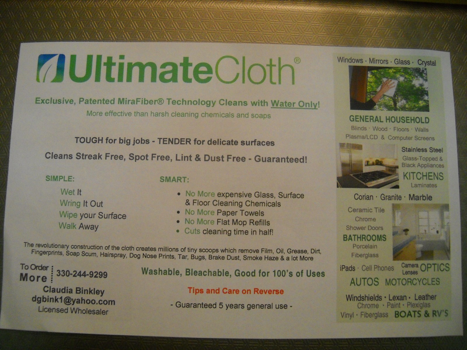 ULTIMATE Cleaning CLOTH MiraFiber STREAK FREE LINT DUST FREE NO Scratches 2PACK!