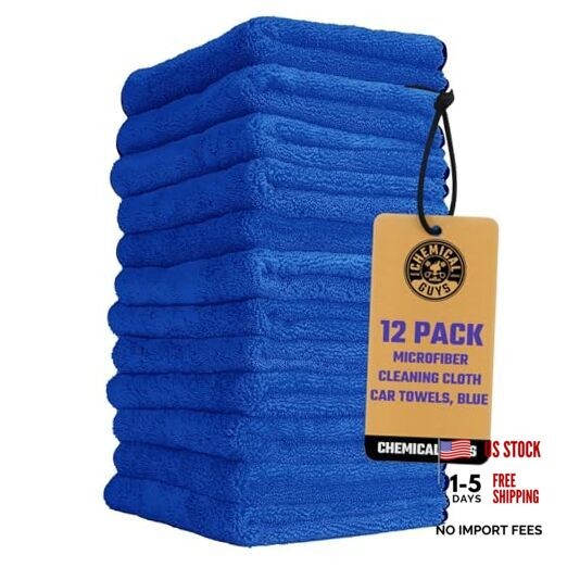 Professional Grade Premium Microfiber Towels for Cars, 16″ x 16″, Ultra Blue
