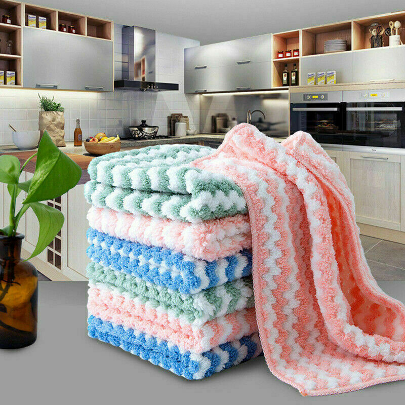 Circulatik Cleaning Rag, 5/10PCS Microfiber Cleaning Reusable Kitchen Dish Cloth