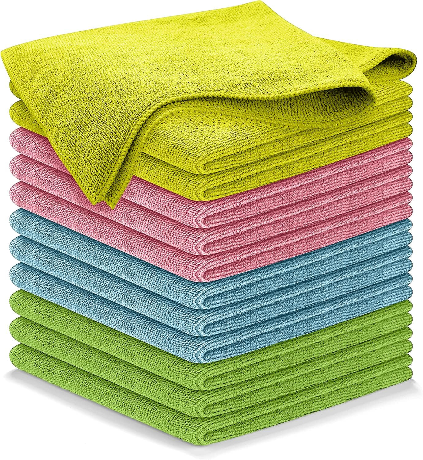 Microfiber Cleaning Cloth – 12Pcs 12.5X12.5 Inch High Performance – 1200 Washes,
