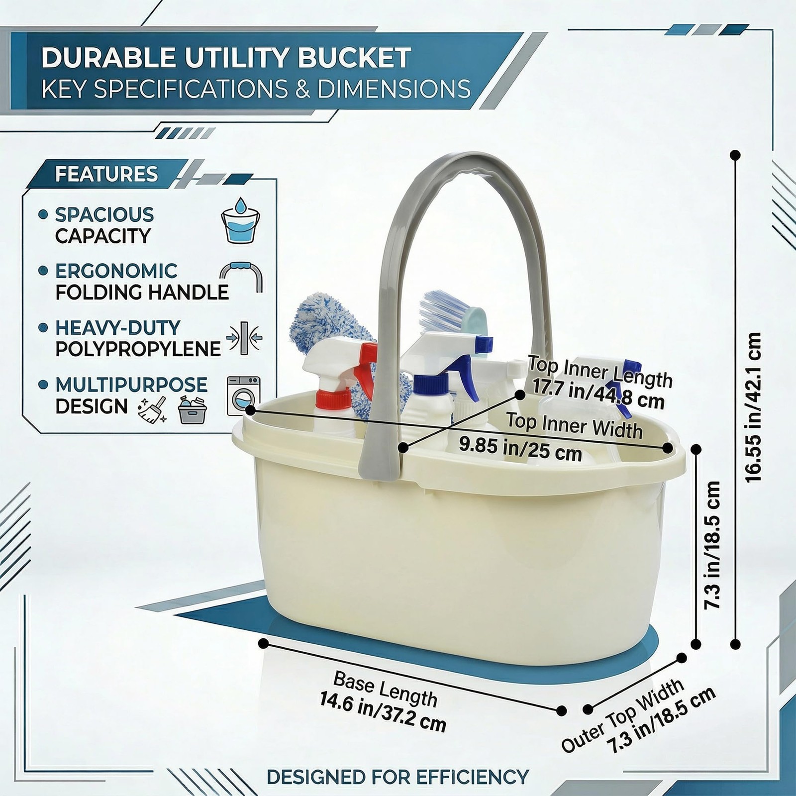 4.5 Gallon Cleaning Bucket, Good Grips Household Mop Bucket for Cleaning Supp…