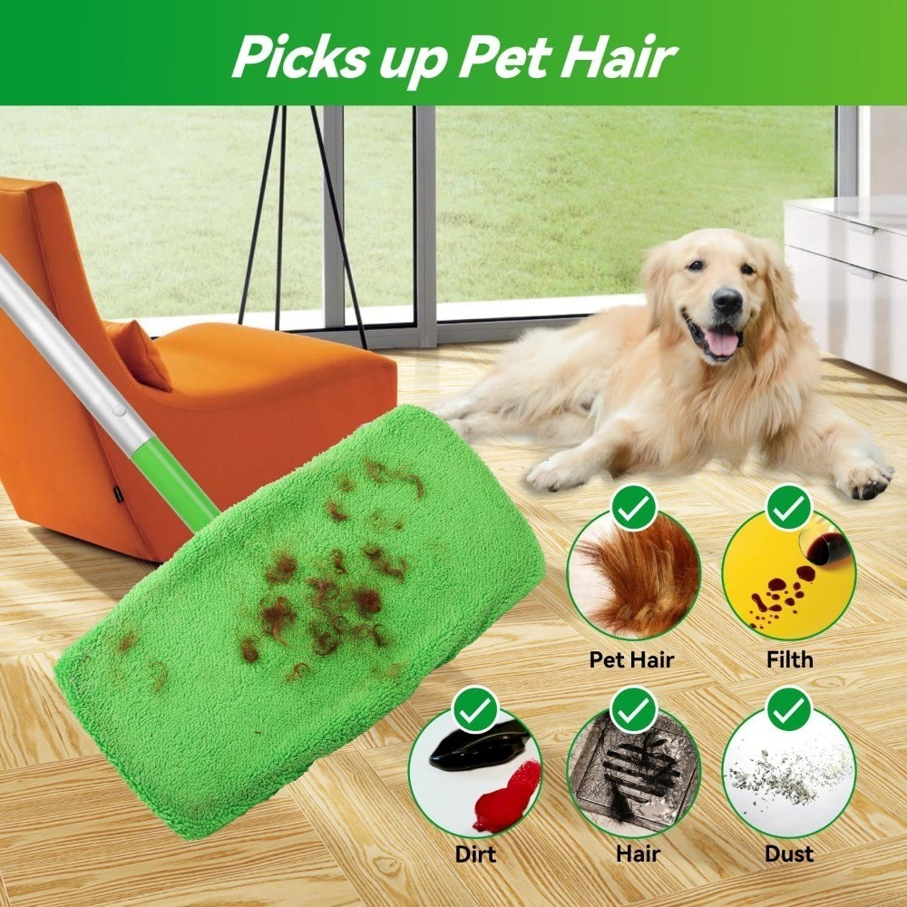 Reusable Microfiber Mop Pads Washable Wet Pads Compatible with Swiffer Sweeper