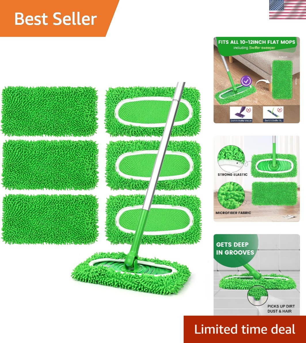 6 Pack High Quality Microfiber Mop Pads – Long-lasting and Eco-Conscious