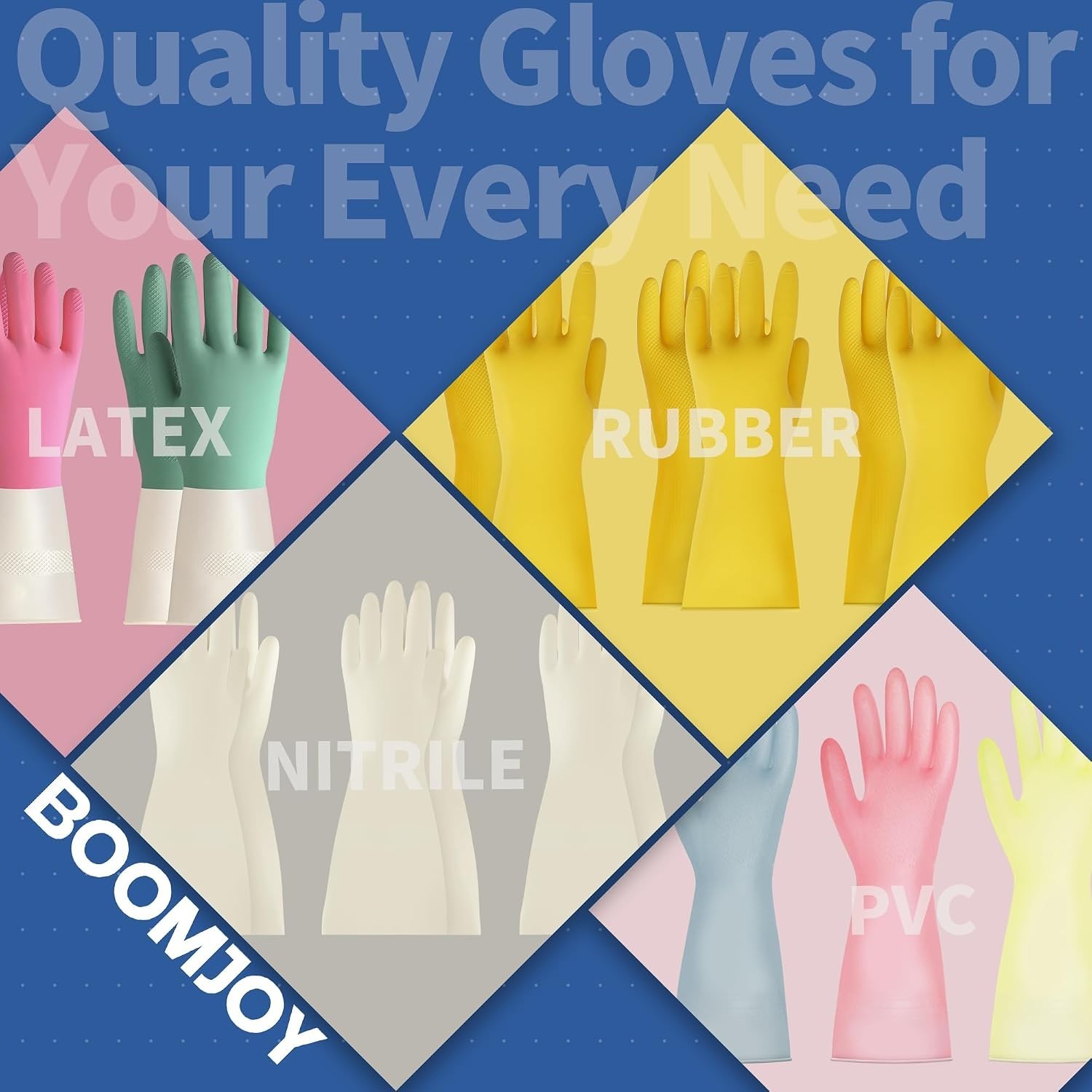 Large Waterproof Nitrile Cleaning Gloves – Durable, Comfortable, 6 Pair Set