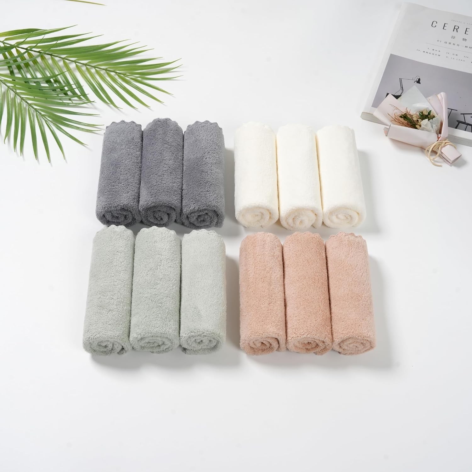 12 Pack Cleaning Cloth,Ultra Soft Absorbent Quick Drying Microfiber Cleaning