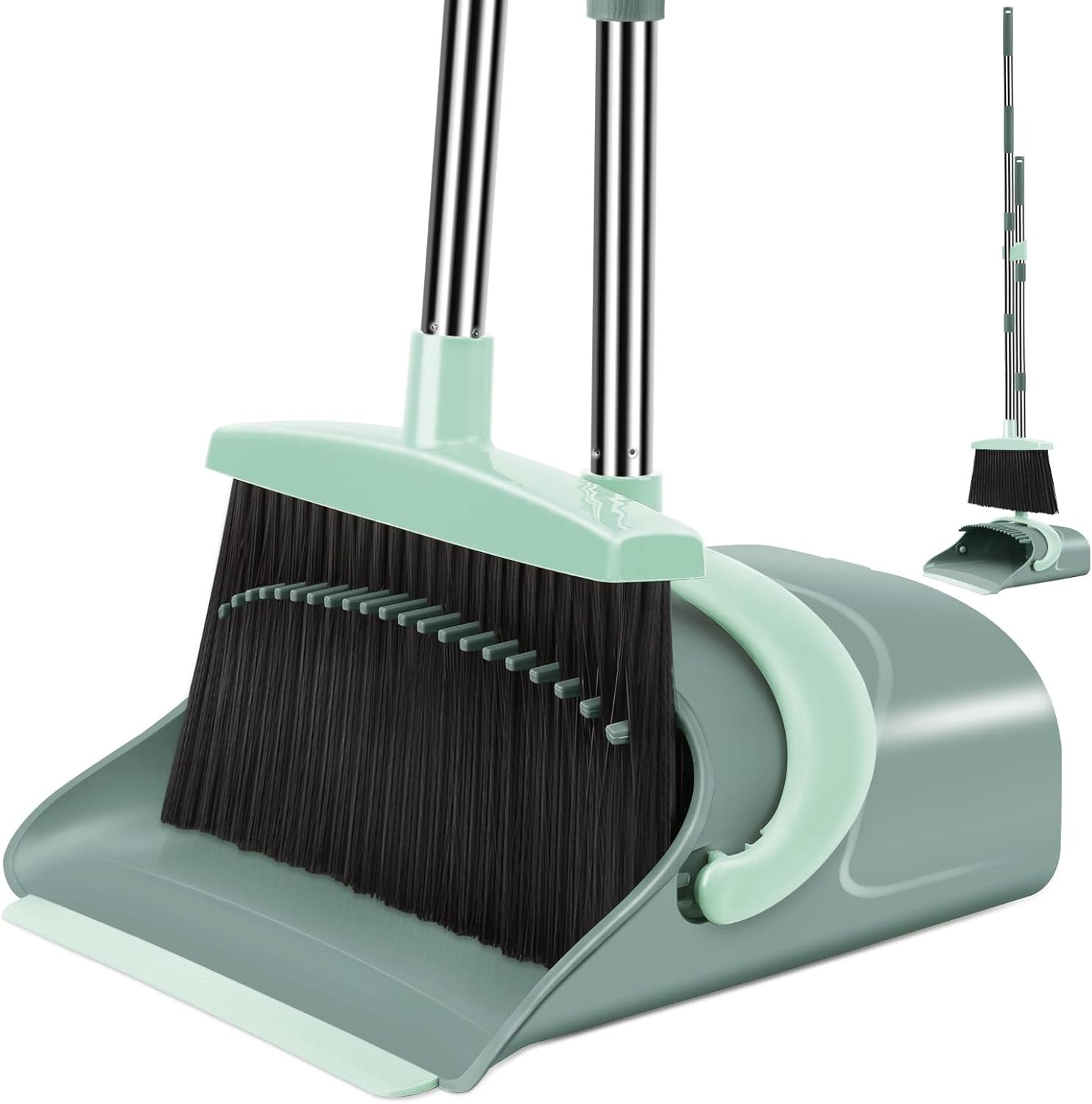 Ivandar Broom and Dustpan Set for Home, Dust pan with Long Handle, Broom