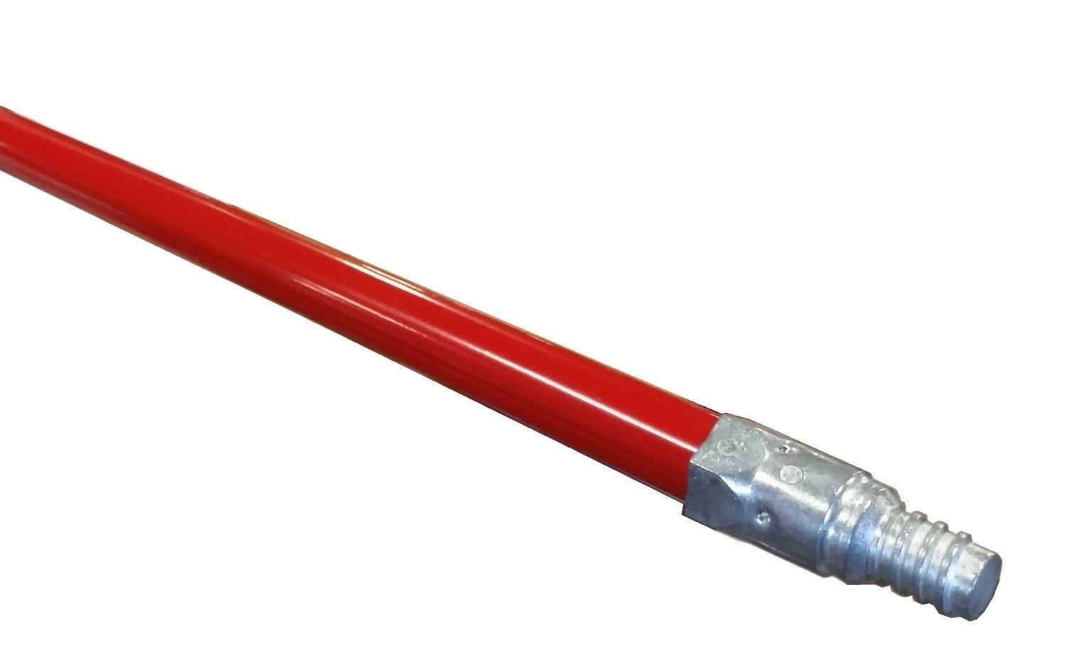 60″ Red Powder Coated Steel Broom Handle with Metal Thread