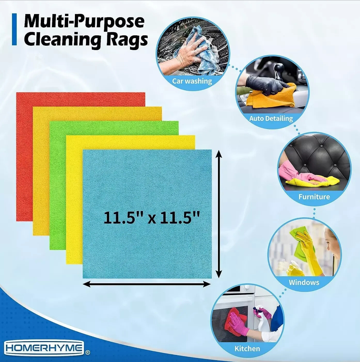 Microfiber Cleaning Cloth Set of 24 Towel Rag Car Polishing Detailing No-Scratch