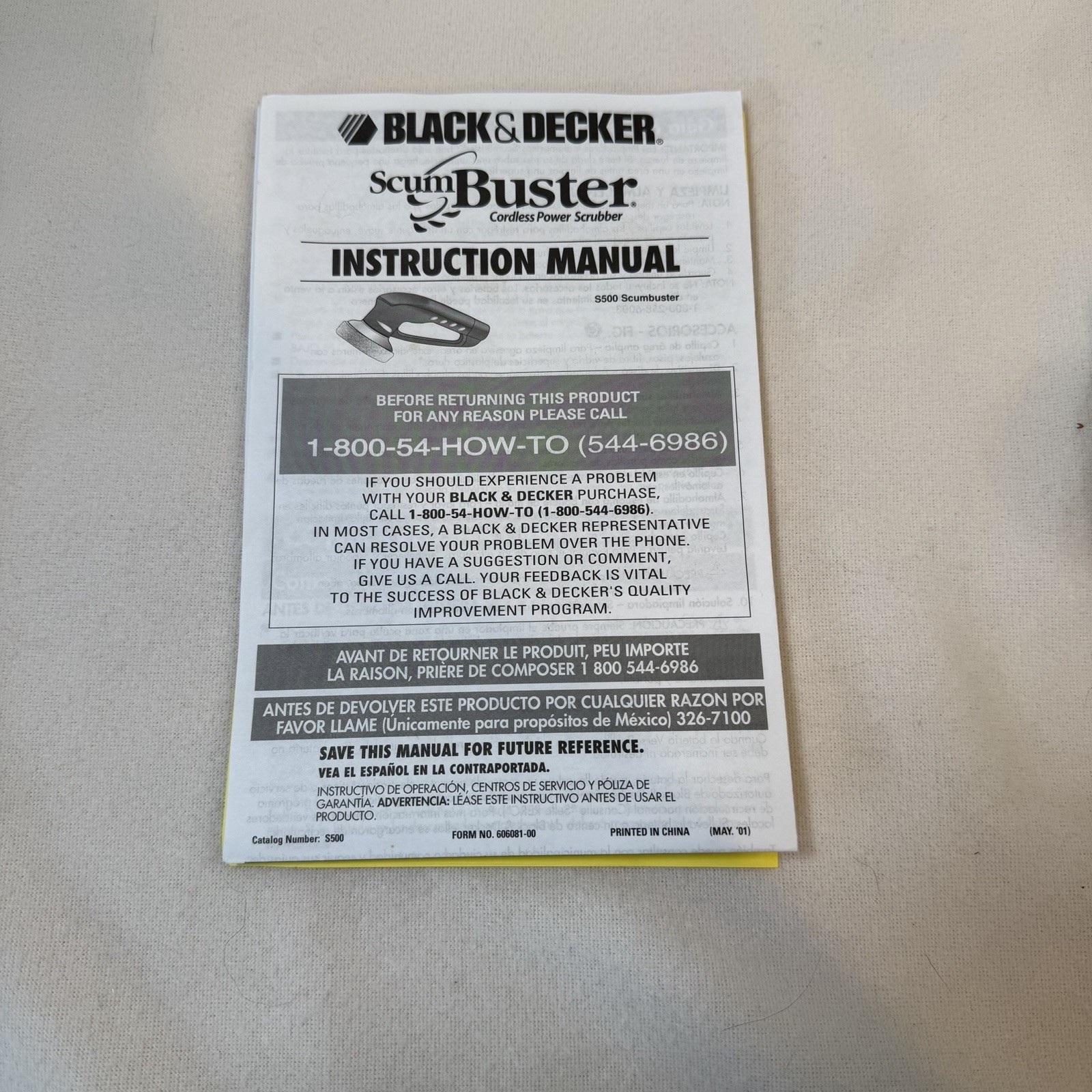 Black Decker ScumBuster S500 Cordless Power Scrubber Kit VersaPak Charger Caddy