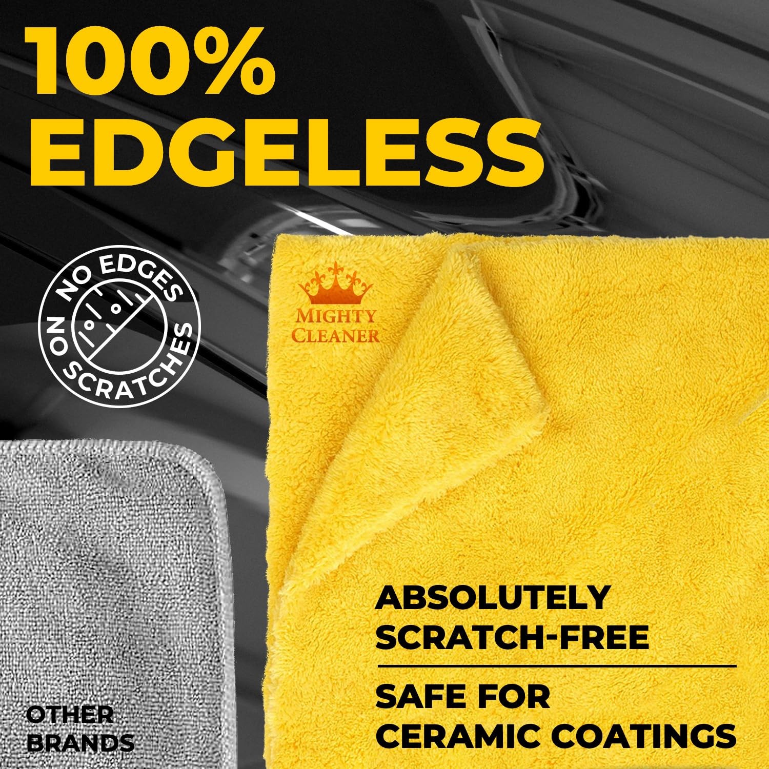 Super Soft Microfiber Towels for Cars – Edgeless – 6pk (12”x12”) – Premium Sc…
