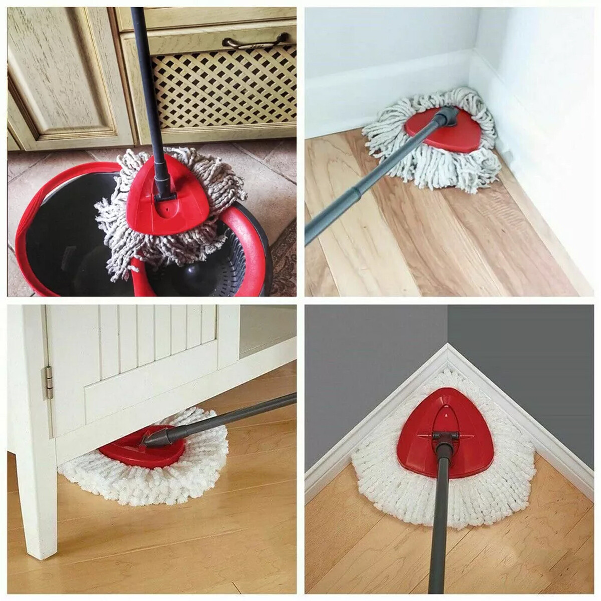 Replacement Mop HEAD For O-Cedar Spin Mop Easy Clean Wring+Brush+mop base