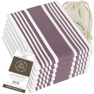 GOTS Certified Organic Cotton Kitchen Hand and Dish Towel Sets – Oversized 20×30