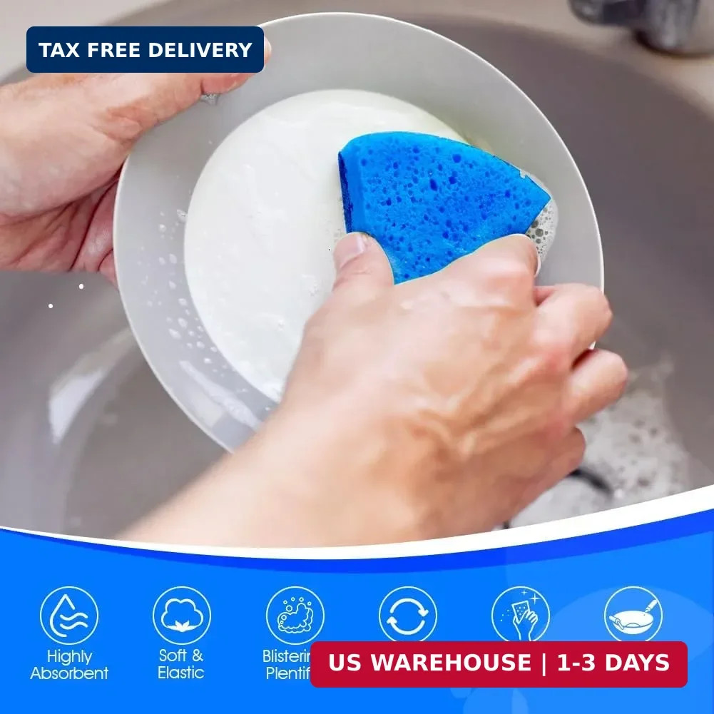 Orighty Non-Scratch Cellulose Scrub Sponges 24 Pack, Kitchen Sponges for Kitchen