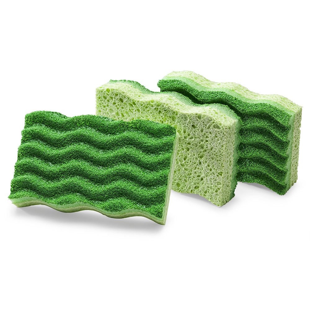 1076 Medium Duty Scrub Sponge Cellulose 4.5″ x 3″ Yellow Green 24 PCS