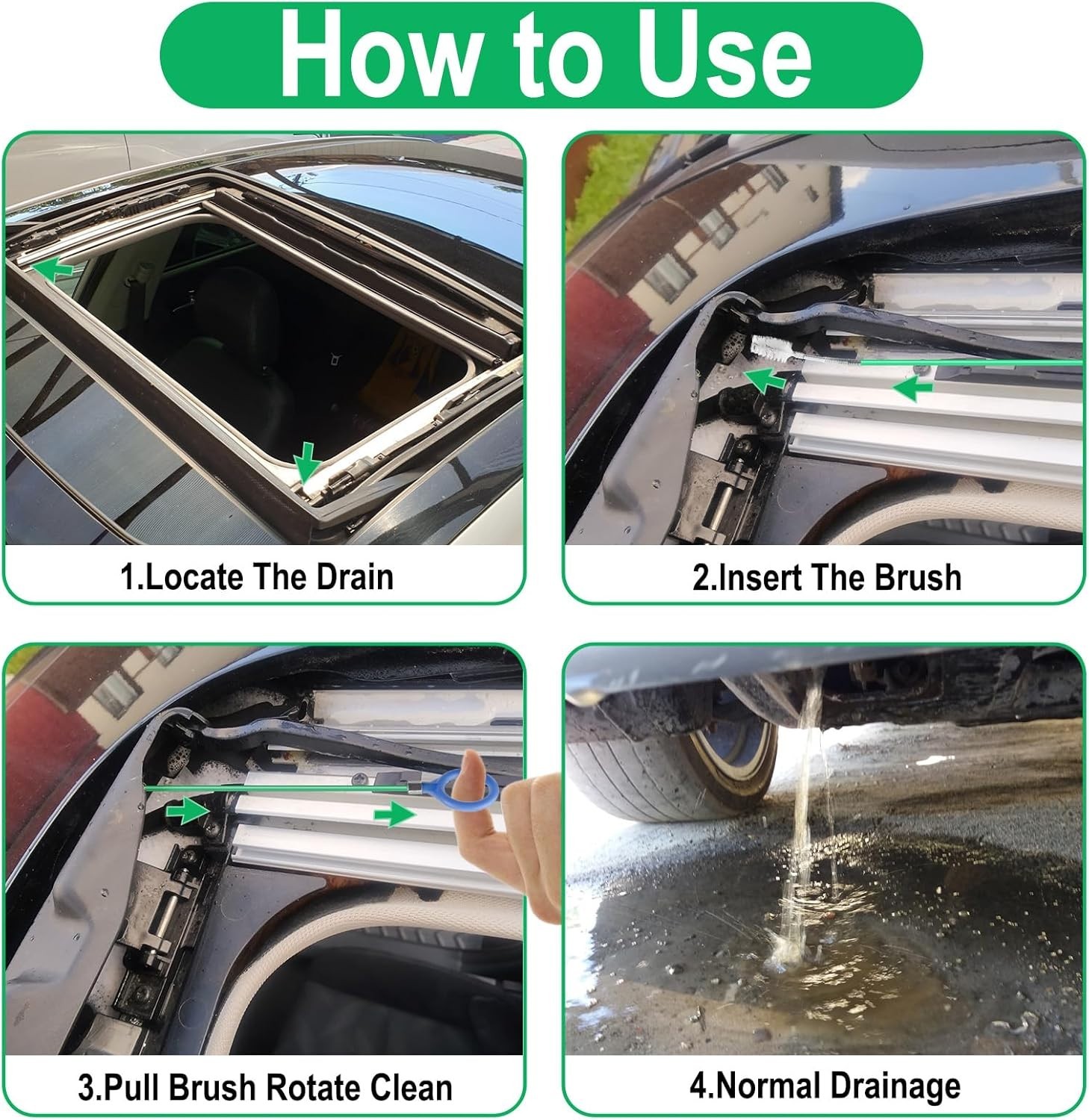 Auto Sunroof Drain Cleaning Tool, 118Inch Long Pipe Cleaner for Car,Flexible New