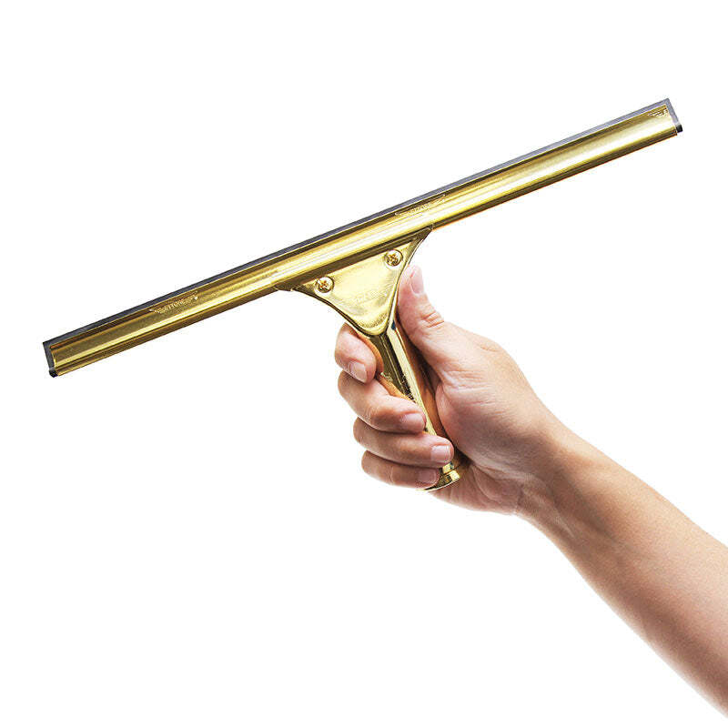 Ettore Solid Brass Squeegee w/ Handle for Window Cleaning & Washing – ANY SIZE!