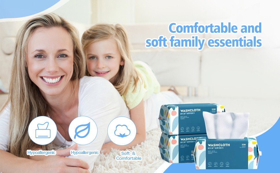100 Count Disposable Face Towel,Thickening Ultra Soft Washcloths,Facial Cotton