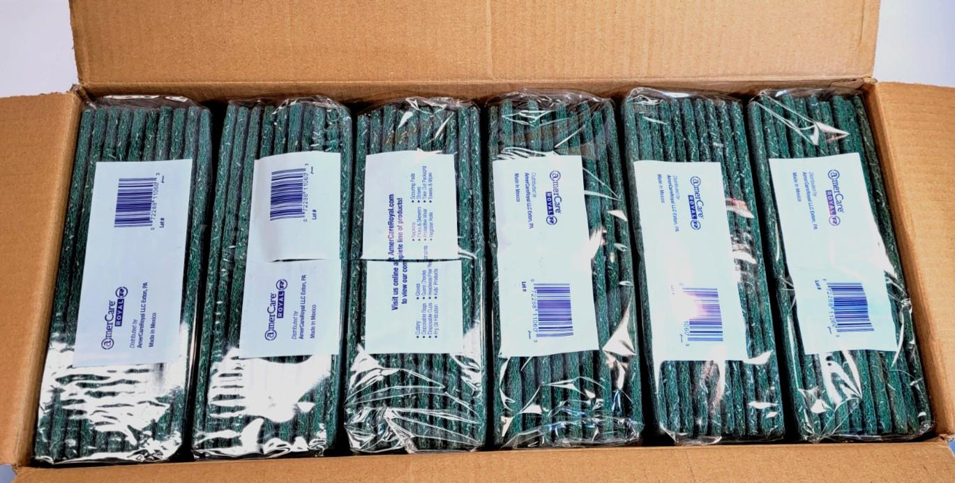 Royal Paper Products RPPS960 Medium-duty Scouring Pad, 6 X 9, Green, 60/carton