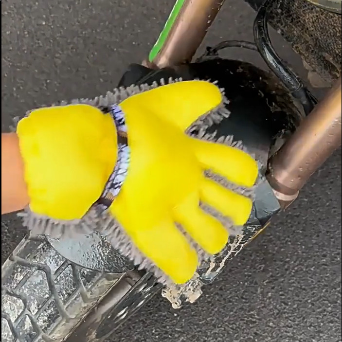 Soft Plush Wash Glove for Cars & Motorcycles & Bikes 1PCS Ambidextrous