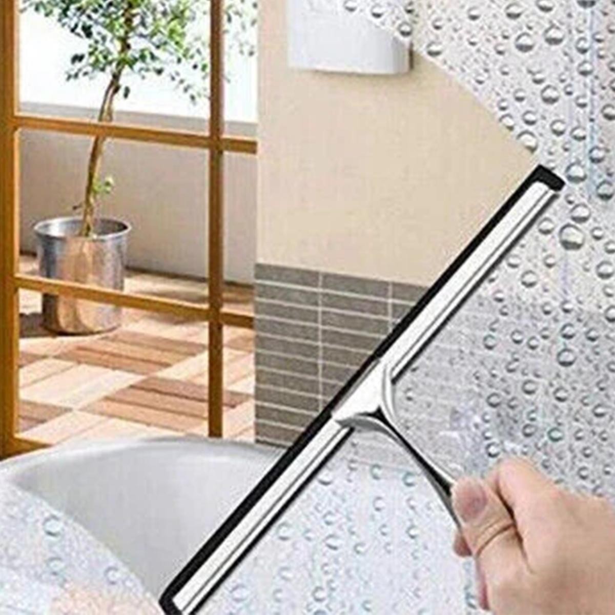 Stainless Steel Glass Cleaner Rubber Squeegee for Floor and Table Use 25cm