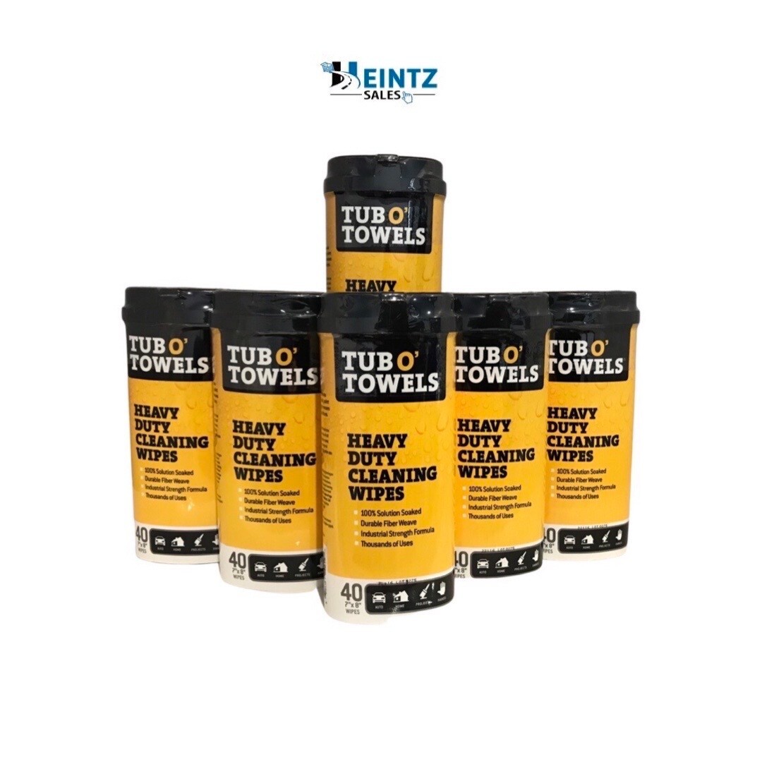Tub O Towels TW40 6 PACK Heavy-Duty 7″x8″ Multi-Surface Cleaning Wipes 40 ct