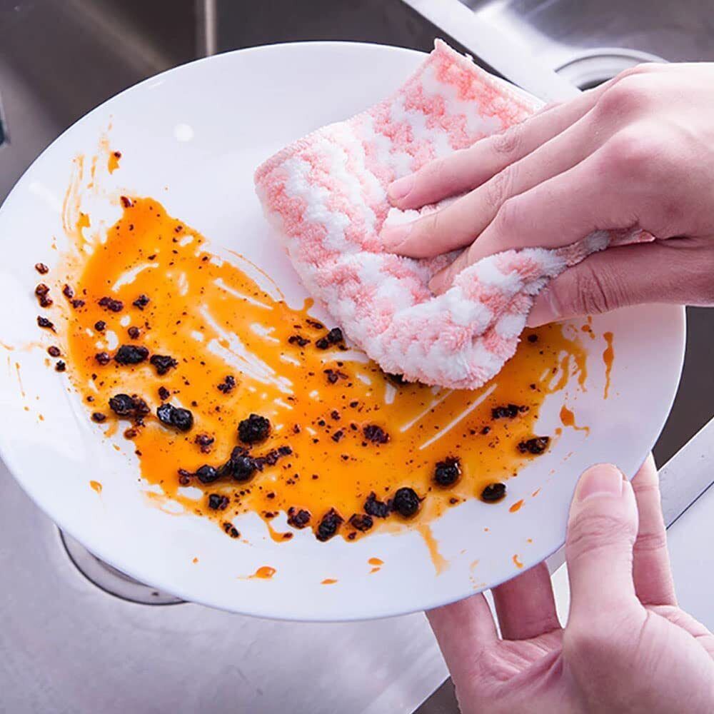 Circulatik Cleaning Rag, 5/10PCS Microfiber Cleaning Reusable Kitchen Dish Cloth
