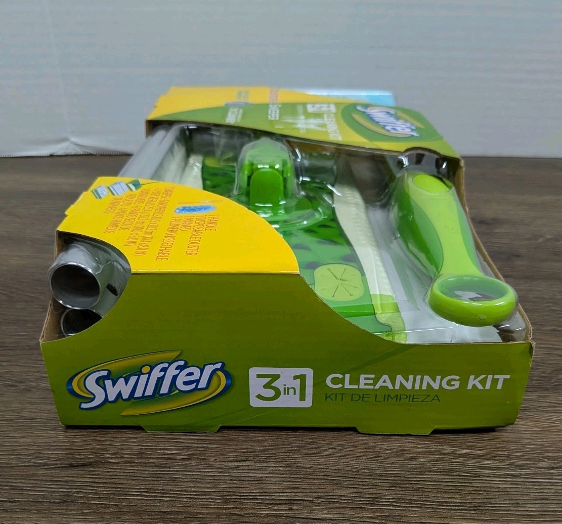Swiffer Sweeper Duster Starter Kit 3 in 1 Sweeper 6 Dry 4 Wet Mop Dust Brand New