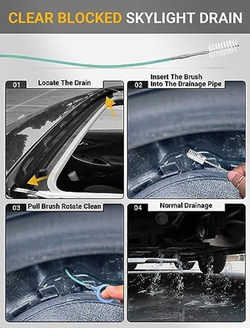2-Packs Auto Sunroof Drain Cleaning Tool,78 Inch Flexible Drain 78 Inch-2Packs