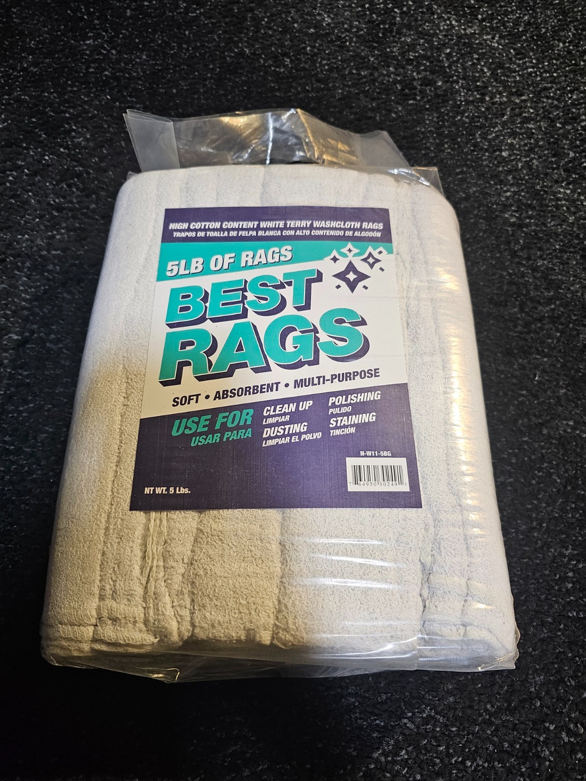 (QTY 6)Arkwright N-W11-5BG Terry Cloth Towels for Cleaning Soft Cotton Blend 5lb