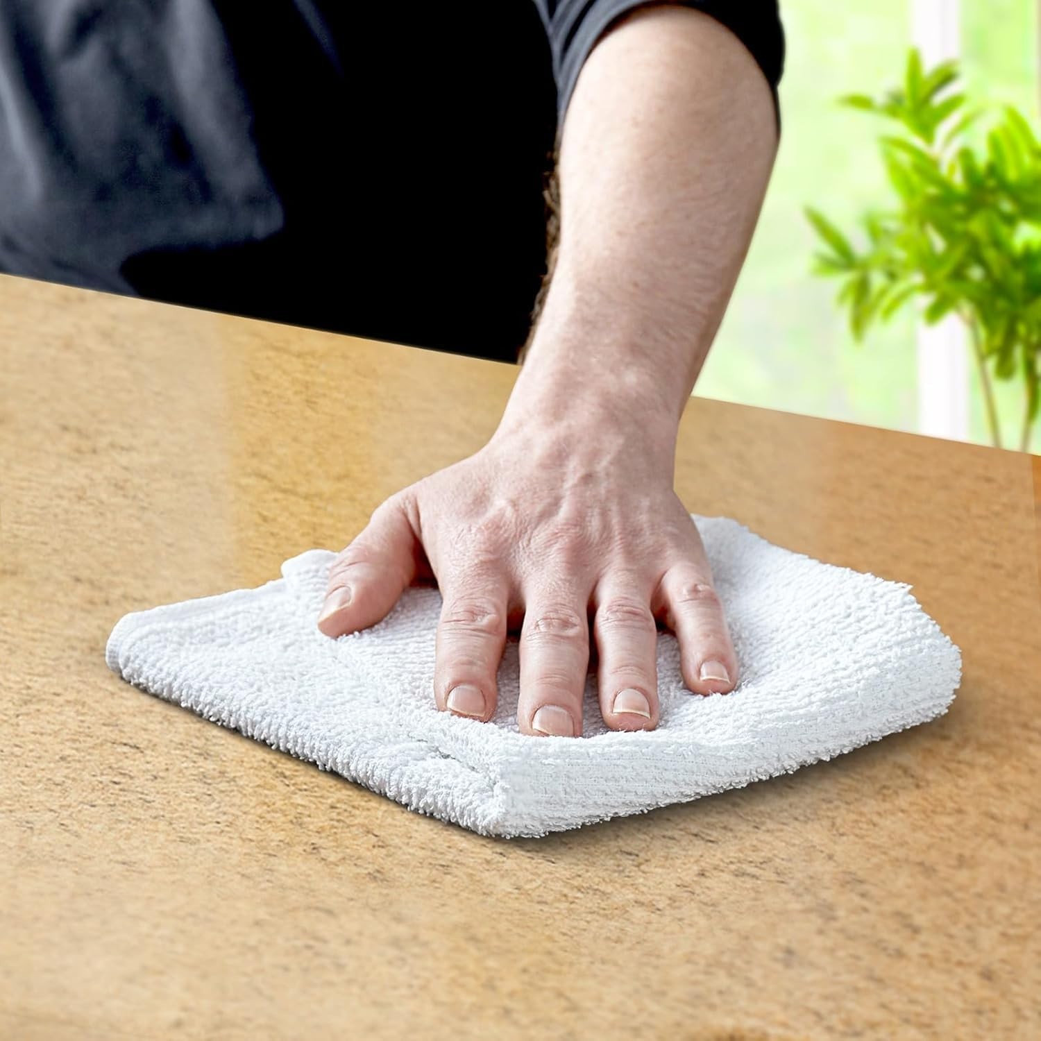 60 Pack 14×17″ Cotton Bar Towels – Absorbent Reusable Cleaning Rags, Terry Cloth