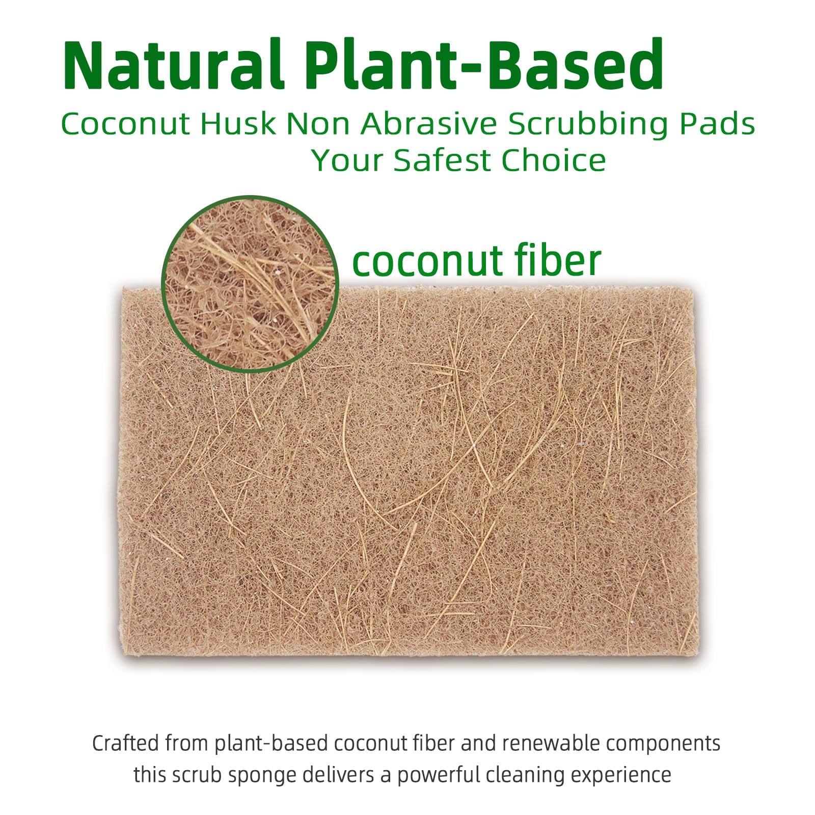 Natural Scouring Pads Dish Scrubber Non-Scratch Sisal Cleaning Pads Multipurpose