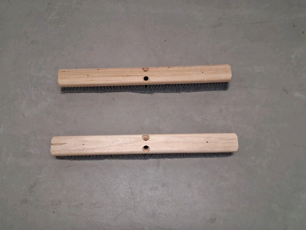 (2) 24 in. Polypropylene Broom Fine Sweep Flagged with 3 in. Trim Gray
