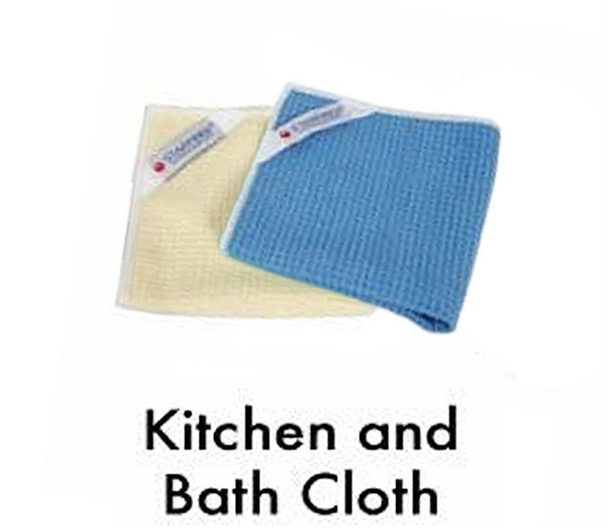 2 Pack Waffle Weave Starfiber Microfiber Kitchen Bath Cloths 12×12 Yellow Blue