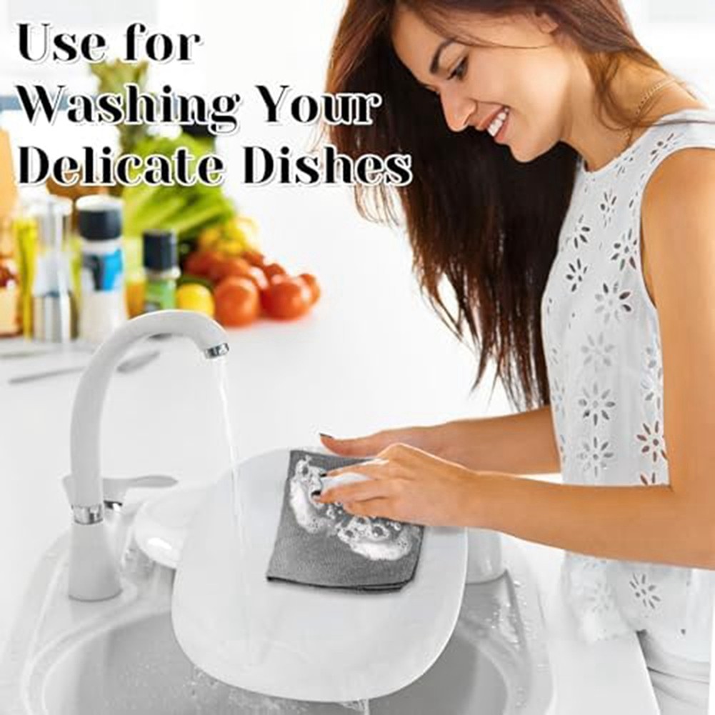 Reusable Cleaning Wipe Household Microfiber Towel Rolls Dish Rags Wash 3896
