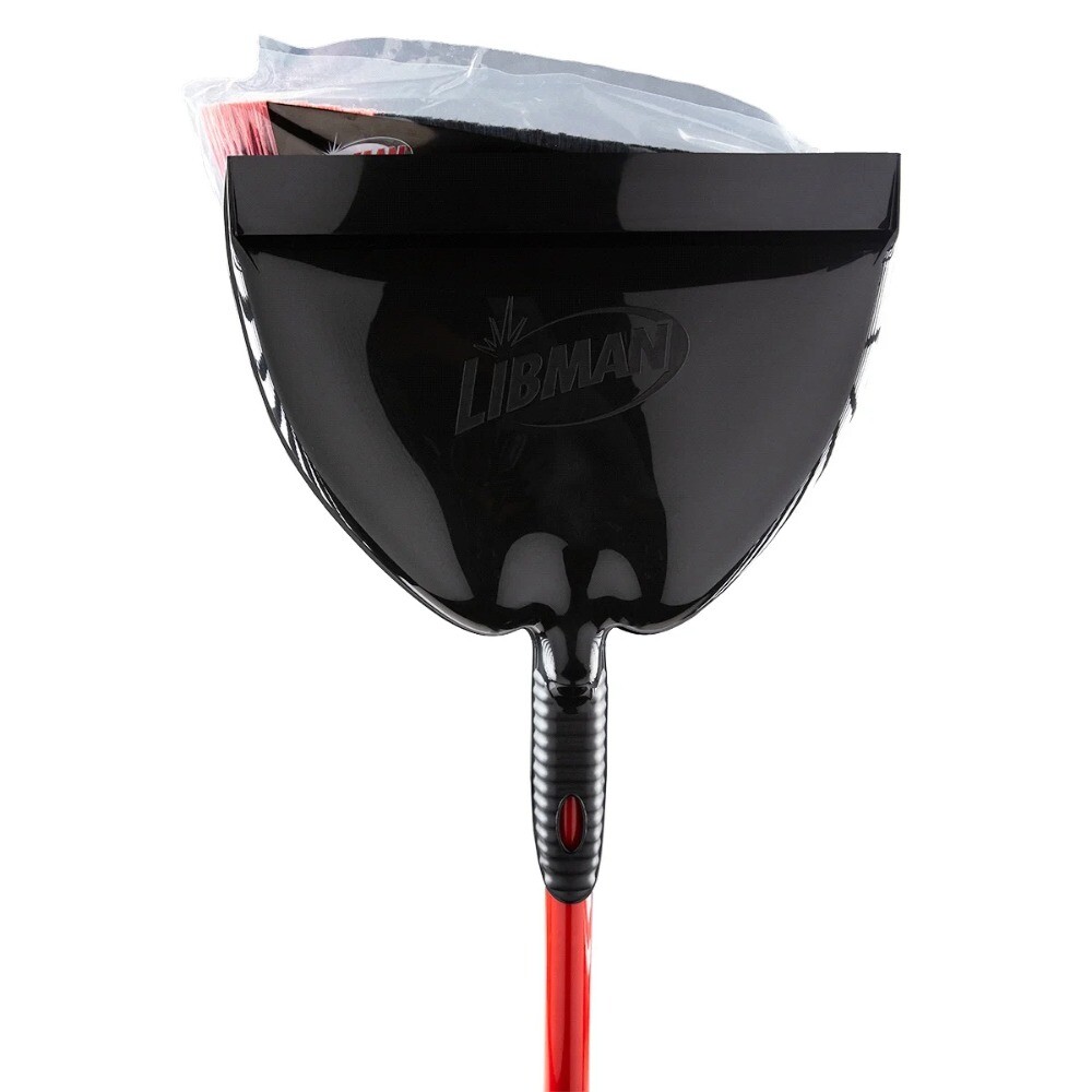 High Power 13.75 in. Steel Handel Broom with Dustpan