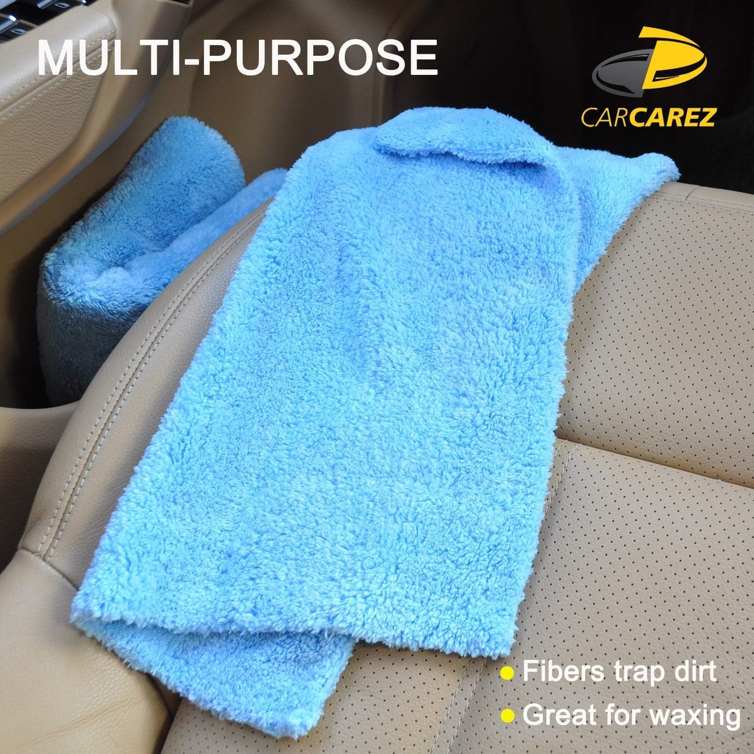 6 Soft Blue Microfiber Towels for Optimal Car Care – Edgeless & Highly Absorbent